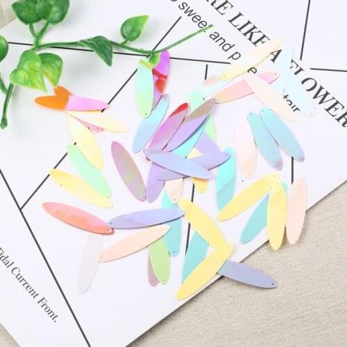 100pcs 10x40mm Oval Bar Sticker Shape Loose Sequins Paillettes Sewing Crafts Women Garments Accessories Jewelry DIY Accessory