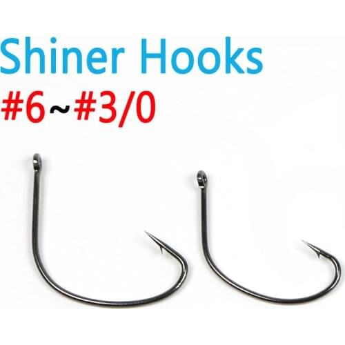 100PCS High-carbon Steel Straight Eye Shiner Hooks Saltwater Freshwater Live Shiners Lure Fishing Hook #6~#3/0