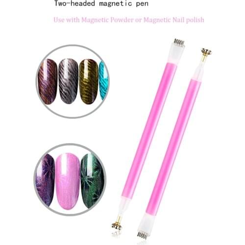 2-Ended Nail Magnet Pen 15x6cm Plum Blossom Magnet Pen Cat Eyes Magic Stick For DIY Nail Tips Art Glitter Tools Magnet Pen x1pcs