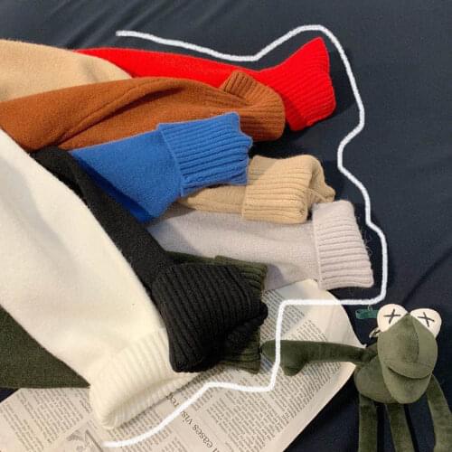 2021 New Mens Winter Warm Turtleneck Sweater Korean Streetwear Fashion Pullovers Sweater Casual Male Clothing