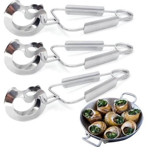 3Pcs/Set Kitchen Tongs Stainless Steel Creative Spring Food Tong Cooking Tools Accessories For Snail Kitchen Tools