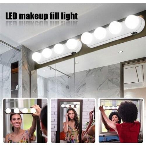 4Bulbs Mirror Light Battery Wall Lamp 5500K Mirror Lamp Switch Led Makeup Vanity Light Kit Bathroom Make up Lights Front Table