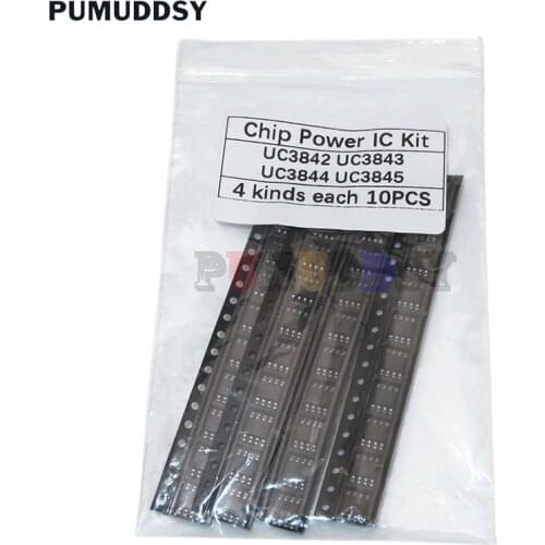 40PCS = 4 Kinds * 10pcs UC3842 UC3843 UC3844 UC3845 SOP Each 10pcs Kit (12-26)