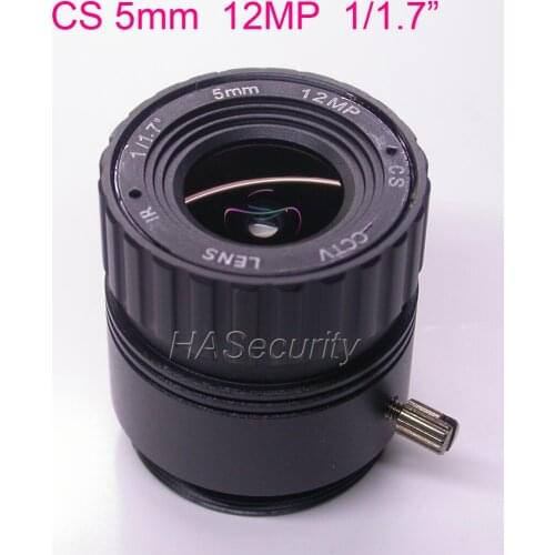 5mm CS mount 12MP 1/1.7" F2.0 LENs for CCTV IP camera installation assembly