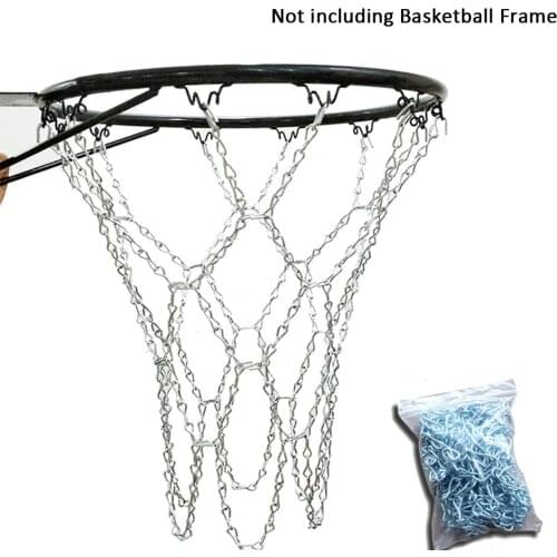 Outdoor Sports Basketball Net Heavy Duty Metal Chain Basketball Net 12 S-hooks Rustproof Galvanized Iron/Without basketball hoop