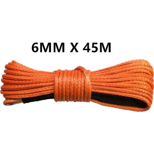 Free Shipping 6mm x 45m synthetic winch lines uhmwpe cable plasma rope with sheath car accessories