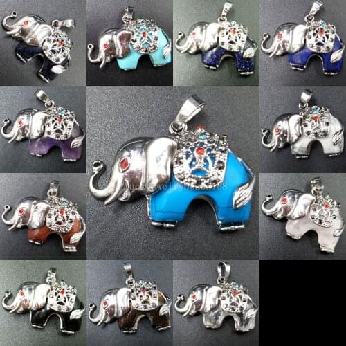 Free Shipping Women crystal Tigers Eye Howlite Lapis Lazuli Gold stone Blue Sand Opal Carnelian Pendant bead WFH358