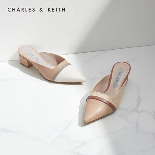 CHARLES＆KEITH New Arrival for Summer 2021 CK1-60361325 Womens pointed toe mid-heel mules