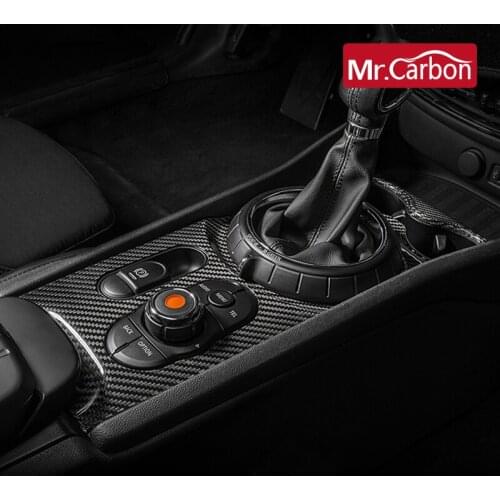 For Bmw Mini F54 F55 F56 F57 F60 Interior Trim Carbon Fiber Gear Shift Control Panel Cover Sticker Car Styling Accessories