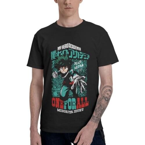 Izuku Midoriya My Hero Academia T-shirt Men Graphic T Shirt Short Sleeve Anime Manga Tshirts 100% Cotton Tee Tops Gift Clothes