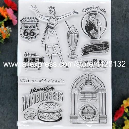 Homestyle HAMBURGERS Cool dude Have a Blast special day Scrapbook photo cards rubber stamp clear stamp transparent stamp 9081617