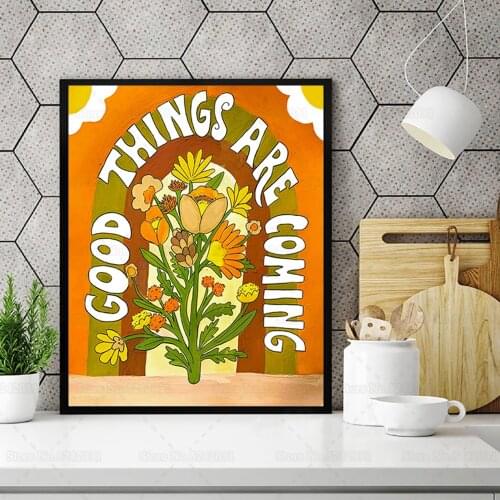 Good Things Are Coming Print Poster Positive Quote Inspirational Canvas Painting Wall Art Decor