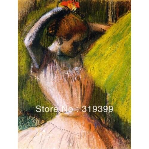 100% handmade Oil Painting Reproduction on Linen Canvas,dancer arranging her hair by edgar degas,Free DHL Shipping,Oil Paintings