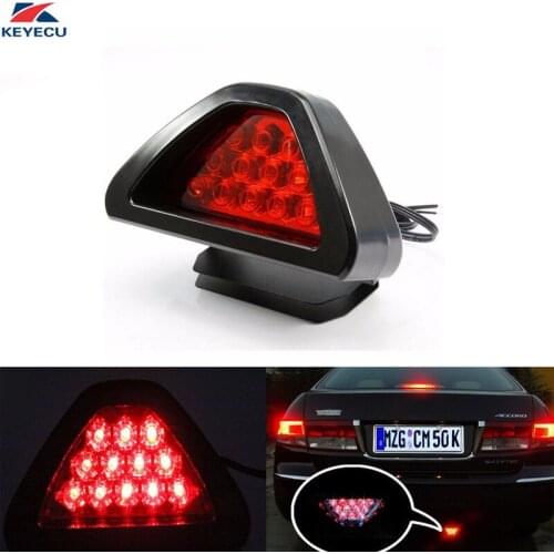 KEYECU F1 Style Auto Car ATV SUV 12V Red LED Stop Fog Tail Brake Light Lamp