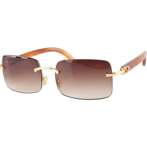 Coffee Brown Real Horn Rimless Eyeglasses Glasses Spectacles Eyewear Rectangle Square Oval Round Handmade Customized Sunglasses