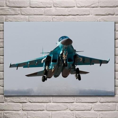 Aircraft sukhoi su 34 aircraft living room home wall art decor wood frame fabric posters EX606