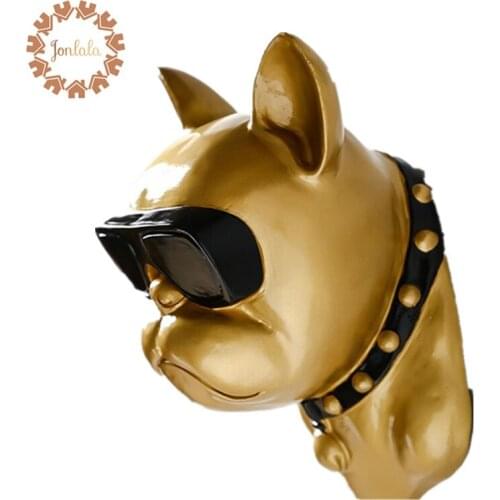 HOT COOL GLASSES BULLDOG WALL DECORATION HANGING WALL ANIMAL HEAD RESIN PENDANT RESIN WALL ORNAMENTS HOME ACCESSORIES