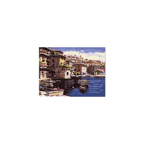 MaHuaf-W1166 Lake Como Promenade DIY Painting Kit Paint By Numbers Kit DIY Oil Painting On Canvas Gifts Wall Art