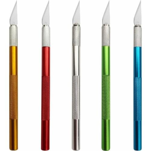 Metal Carving Utility Knife Art Tools Non-Slip Blades Cutter Engraving Craft Knife for Sticker Scrapbooking Tapes DIY Hand Tools