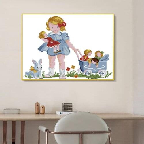 Cute Cartoon Childrens Room Home Decor Cross Stitch Calico Kit 11CT14CT18CT Handmade DIY Embroidery Material Kit