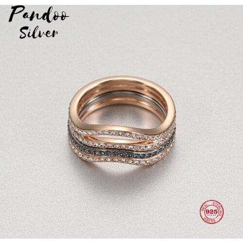 Fashion Charm Pure 925 Silver Original 1:1 Copy, Fashion Mix And Match Two In One Double Ring Ring Female Luxury Jewelry Gifts