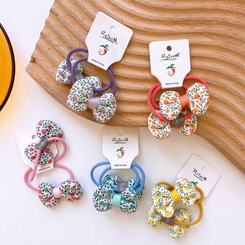 Fashion girls handmade floral bow super elastic hairtie bands ponytail holder hairdecoration