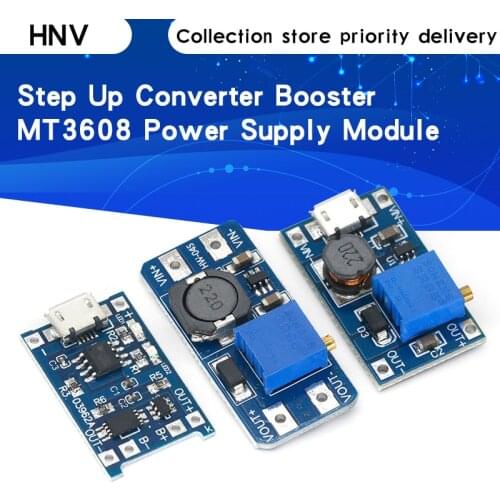 MT3608 DC-DC Adjustable Boost Module 2A Boost Plate Step Up Module with MICRO USB 2V-24V to 5V 9V 12V 28V