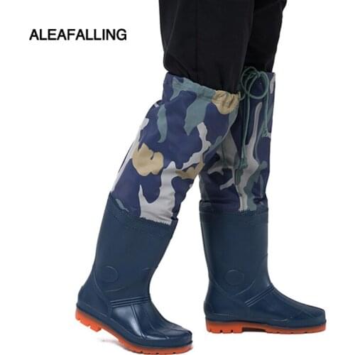 Mens Extra-high Boots Skid-proof Wear-resistant Boots Labor Protection Thick Water Shoes Car Wash Fishing Casual Rubber Boots
