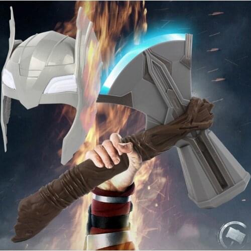 New Arrival Marvel Avengers 4 Thor Axe Hammer Toys Mjolnir Infinity War The Dark World Sound Thor Hammer Weapons Model Props