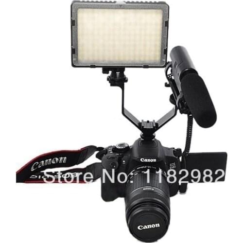 New Arrival Top Quality Triple Hot Shoe V Mount Dual Bracket For Video Lights/Microphones/Monitors #F80618