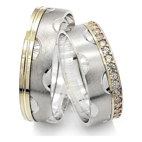 Couple Wedding Ring Sterling Silver 925 Woman And Man Luxury Jewelry Bands Fashion Engagement Anniversary Ancient Greek Model