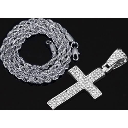 Simple Fashion Cross Chain Necklace For Women Men Luxury Ladies Gold Jewelry Pendant Necklaces Crucifix Christian Ornament Gifts