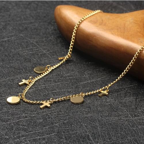 Cross Pendant Gold Color Necklace 2020 Trend Jewelry Chain on Neck 2021 Vintage Women Jewelry New