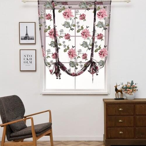 Liftable Kitchen Bathroom Rod Liftable Gift Rod Window Roman Curtain Sheer Voile Valances Home Decoration Accessories #YJ