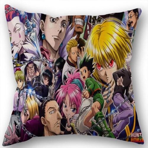 Custom Hunter x Hunter Pillowcase Wedding Decorative Cotton Linen Pillow Case For Home Pillow Cover 45X45(One Sides)