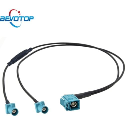 Fakra Z Male to Dual Fakra Z Female Right Angle Y Type Splitter Cable With Diode RG174 Pigtail Car GPS Antenna Extension Cord
