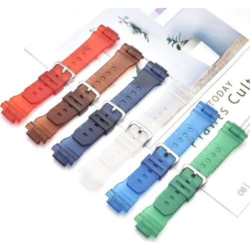 16mm Watchband For G-shock GW-M5610 DW-6900 GW-M5600 DW-5600 G5700 Covex interface16mm TPU Watch Band Strap