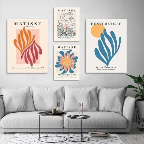 Retro Matisse Poster And Prints Abstract Nude Wall Art Canvas Painting Colorful Plant Picture For Living Room Nordic Home Decor