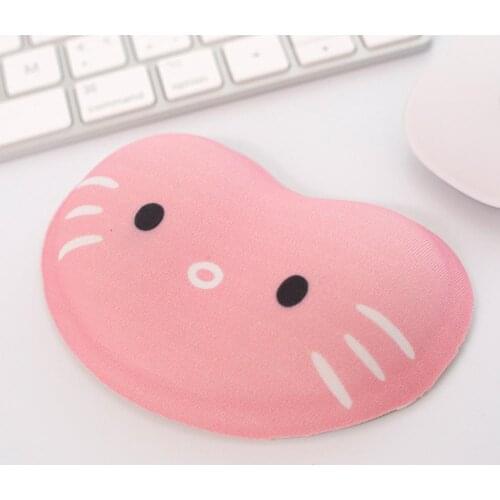 Cute Cat Silicone Wrist Rest Mouse Hand Pad Comfortable Soft Environmentally Friendly for Desktop Computer Hand Support Cushion