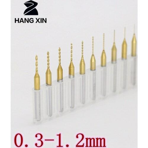 Titanium 0.3-1.2mm Carbide PCB Drill 10PCS Metal Drill Dremel Bit CNC Milling Cutter Woodworking Cutter Metal Cutter