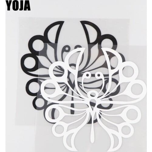 YOJA 13.9×13.6CM Vinyl Decal Cartoon Gorgeous Butterfly Animals Car Stickers Pattern Black/Silver 19C-0218
