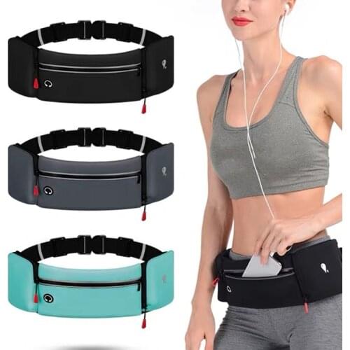 Waterproof Running Belt Fanny Pack Waist Bag Phone Pouch Water Bottle Holder Outdoor Camping Hiking Sport Fitness Zip Pocket