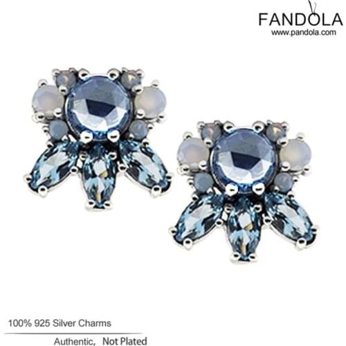 Patterns of Frost Earring 925 Sterling Silver Multi-Colored Crystal Wedding Earrings for Women Fashion Jewelry brincos mujer