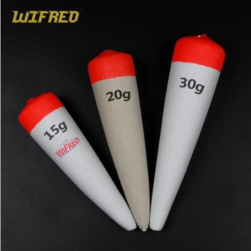 Wifreo 2PCS 15g 20g 30g Buoy EVA Foam Inline Float Bobbers Saltwater Float Catfish Pike Fishing Baitfish Floats for Live Bait