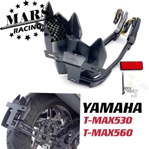 Motorcycle Rear Mudguard Fender Eliminator Plate LED Light License Plate Rack For Yamaha TMAX530 2012-2018 TMAX560 2019-2021