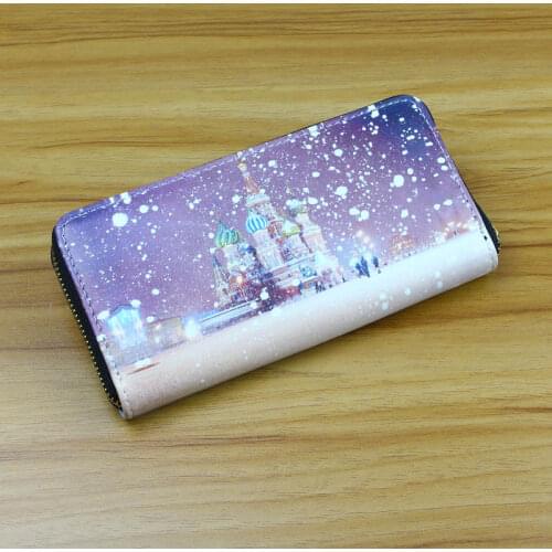 Russian Style Castle Women Wallets Handbags Cards ID Holders Zipper Lady Purses Moneybags Coin Purse Clutch Female Wallet Bags