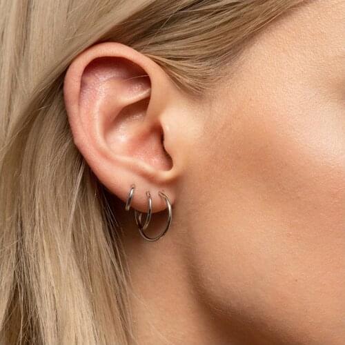 3 Pair Fashion Women Girl Trendy Set Hoop Earrings Big Smooth Circle Earrings Brand Loop Earrings Jewelry