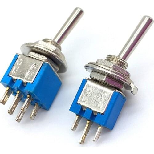5Pcs 125V/3A SPDT 3-Pin DPDT 6Pin On/On 2 Position Mini Toggle Switch Blue