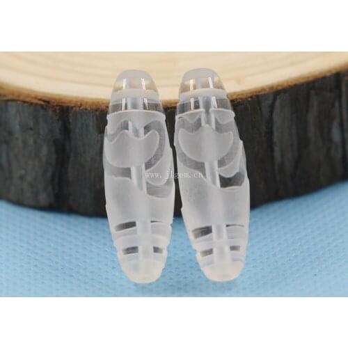 5pcs/lot Wholesale retail natural white crystal quartz Tibetan lotus fashion style dzi beads oval shape free shipping