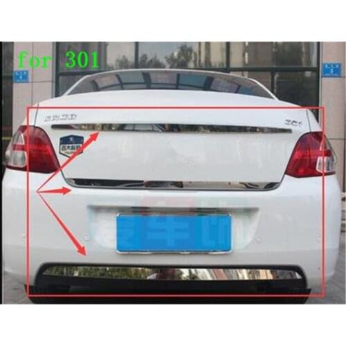 Car accessories for Peugeot 301 2012-2019 Auto parts high quality stainless steel rear door trim trim strip Car styling
